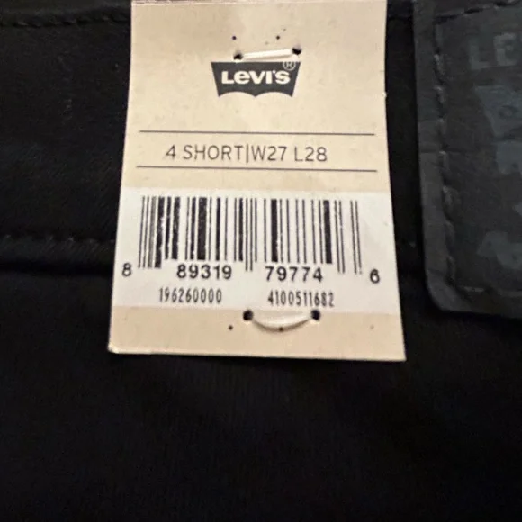 NWT Levi’s 311 Shaping Skinny Jeans Black 4 Short (27 x 28) - Picture 3 of 8